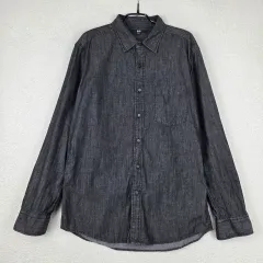 UNIQLO ブラックデニムシャツ メンズ 長袖 (L)
