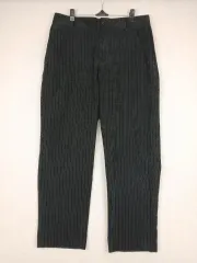 メンズ ブラック コーデュロイ ストライプ ズボン (XL)