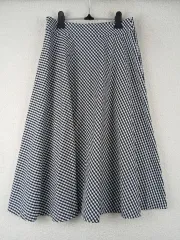レディース ギンガムチェック フレア Long ロング スカート (67)