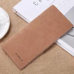 《大人気長財布》お札入れ 2つ折り おしゃれ PUレザー メンズ ブラウン