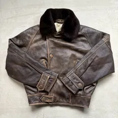 【渋カジ】 WINNER 牛革レザージャケット ヴィンテージジャケット ショート丈 短丈 本革 ボア襟 古着 2way