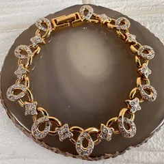 NINA RICCI ロゴ ブレスレット ゴールド ラインストーン 260219N1-30K