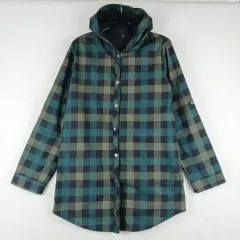 レディース シャツ型 フード ジャケット ロング丈(F)