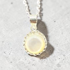 028N【人気】一粒パールネックレス S925 プラチナシルバー 高見え上品 