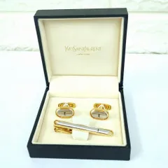 YSL イヴサンローラン　カフリンクス　ネクタイピン　シルバー/ゴールドカラー