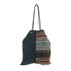 KEITA MARUYAMA / ケイタマルヤマ | 異素材 切替 キルティング ドローストリング トートバッグ / 総裏地 | ブラック | レディース