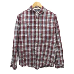 エルエルビーン L.L.BEAN タグ付き シャツ 長袖 チェック コットン ダブルポケット 赤系 レッド S ■MET2