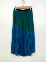 ZARA TRF ザラ トラファ 配色 デザイン ロング プリーツ スカート sizeM/青×緑 ■■レディース