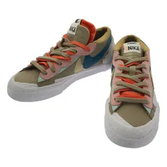 【美品】  sacai / サカイ | × Nike × KAWS Blazer Low ローカット スニーカー | 24.5 | ベージュ/ホワイト/オレンジ | レディース