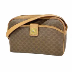 ★SALE【6ba1119】セリーヌ ショルダーバッグ マカダム PVC ブラウン ゴールド金具【中古】レディース