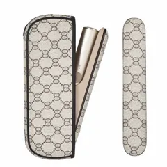 イルマ アイコス IQOS ILUMA/ILUMA 対応 i ケース+ドアカバー 用、PU+TPU 製 保護 ソフトケース (スクエア 2イン1 オフホワイト)