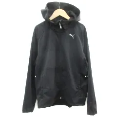 プーマ PUMA スポーツウエア ジャケット パーカー ミドル丈 ジップアップ 裏起毛 プリント S ブラック 黒 /YM39
