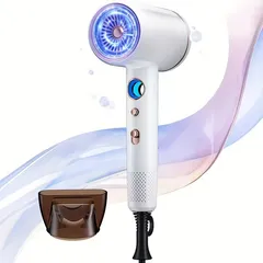 【超高速】ヘアドライヤー BUODCO 1300W | 6モード、速乾、軽量、負イオン、熱保護、大風量、温冷風、ボリューム調整、低騒音、ダメージ軽減、艶出し、コンパクト設計カラーホワイト☆新生活応援キャンペーン目玉商品です！25％OFF＋壁掛けラックプレゼント