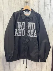 WIND AND SEA ウィンダンシー WDS-O-ATTT-24-Q3-JK-01 コーチジャケット ブラック ナイロン Lサイズ 微汚れ 微傷 ロゴタグほつれ