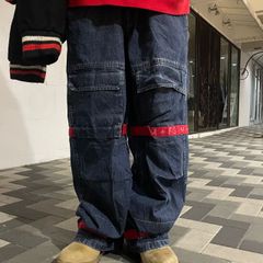 メンズ 90s Girbaud W46 デニム カーゴ バギー シャトルパンツ 立体