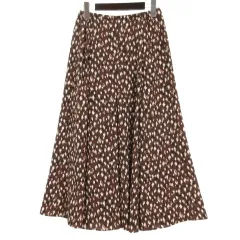 シップス SHIPS レオパードプリント フレア スカート 38 ブラウン 251021E