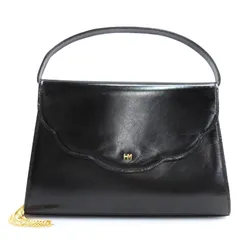 ハナエモリ HANAE MORI チェーン ショルダーバッグ ハンドバッグ レザー ブラック ■GY99