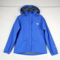 THE NORTH FACE ザノースフェイス レディース ブルー ウィンドブレーカー フード ジャケット (90L)