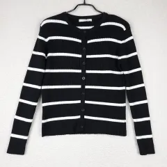 レディース ストライプ ニット カーディガン (55)