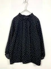 any SiS エニィスィス ドット柄 9分袖 プルオーバー ブラウス シャツ size2/黒 ■■レディース