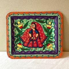 ミャンマー キンマ 漆のトレー お盆 エスニック アジアン 細密画