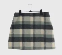 S115 CHECK ミニスカート ウール スカート