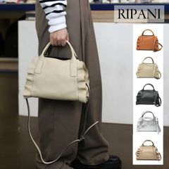 RIPANI メッシュハンドバッグ ベージュ 牛革 - メルカリ