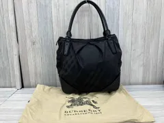 BURBERRY／バーバリー／トートバッグ／レディース／ノバチェック／ブラック／ファスナー横ほつれ有り