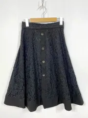 MISCH MASCH ミッシュマッシュ 850000355171722 レース前釦フレア スカート size36/黒 ■■レディース