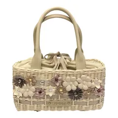 TOCCA トッカ FLOWER RATTAN かごバッグ レディース 春夏 お花 フラワー ハンドバッグ ビジュー ホワイト 6226425 中古 T1のサムネイル