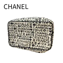シャネル CHANEL ロゴポーチ ココマーク 総柄 キャンバス 化粧ポーチ 小物入れ