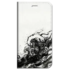 iPhone対応 スマホ 手帳型ケース 墨絵 風神雷神 和柄 浮世絵【iPhone17 / iPhone16 / iPhone16e / iPhoneSE 他 iPhone各機種対応】 |iajpfj01