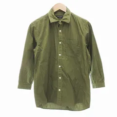 ナノユニバース nano universe シャツ 七分袖 胸ポケット M カーキ /JS