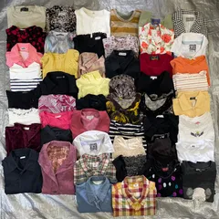 【T-99】古着　薄手　上着　50枚セット　まとめ売り　メンズ　レディース　ミックス　ノーブランド中心　A〜Bランク