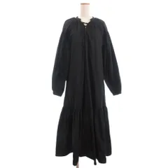 アングリッド UNGRID レースアップ ティアード マキシワンピース 黒 ブラック F