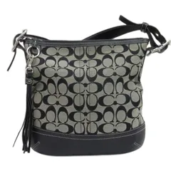 コーチ COACH シグネチャー ショルダーバッグ キャンバス地 レザー 9362 ブラック