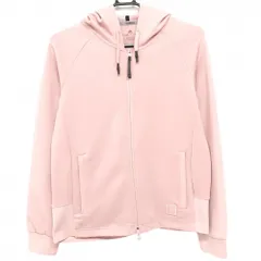 【美品】アディダス ジップパーカー ピンク ロゴワッペン  レディース L ゴルフウェア adidas
