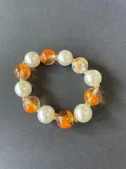 ブレスレット　オレンジ　ハンドメイド