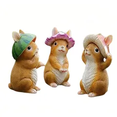 春日のかわいい風 ウサギ 童話シリーズ 置物 ガーデンオーナメント 樹脂 飾り 超お得 (3種セット)