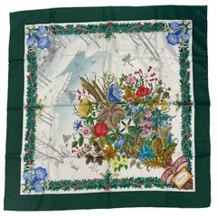 花柄と蝶GUCCI ヴィットリオ・アッコルネロ フローラ スカーフ - メルカリ