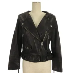 スナイデル SNIDEL ラムレザー ライダースジャケット ブラック 0