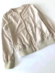 B:MING ｂｙ BEAMS 定価10890円 撥水 ノーカラー ブルゾン ジャケット sizeM/ベージュ ■◇レディース