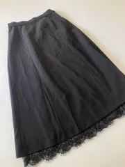 nano・universe 669-1130009 定価13200円 ヘムレースフレア スカート size38/黒  ■◇レディース