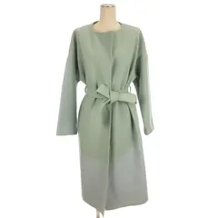 インデックス INDEX ノーカラー コート ロング ブルー M ■FF