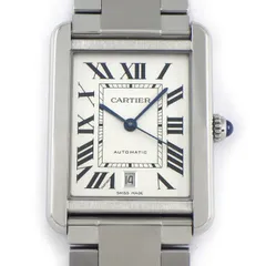 カルティエ Cartier 腕時計 タンクソロ XL W5200028 レクタンギュラー ローマンインデックス シルバー文字盤 デイト SS 自動巻き 【中古】のサムネイル