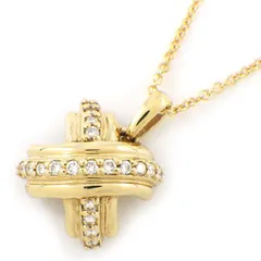  ティファニー Tiffany & Co. ネックレス シグネチャー クロス X ダイヤモンド K18YG 【中古】