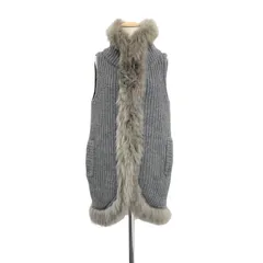 HERNO ヘルノ リバーシブルニットダウンベスト フィンラクーンファー グレー 40 PI0236D-38004-9450