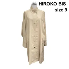 ◇ ヒロコビス HIROKO BIS スプリングコート アウター 長袖 ロング丈 スタンドカラー ラグラン袖 ベージュ M 9号 レディース Z6B294のサムネイル