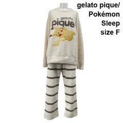 ◆ ジェラートピケ gelato pique ベビモコジャガード ルームウェア ニット ポケモンスリープ ピカチュウ パンツ サイズF レディース S6B355
