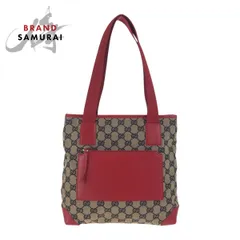 美品 GUCCI グッチ レッド ネイビー シルバー金具 GGキャンバス/レザー 019 0402 トートバッグ ショルダーバッグ レディース 505086【中古】